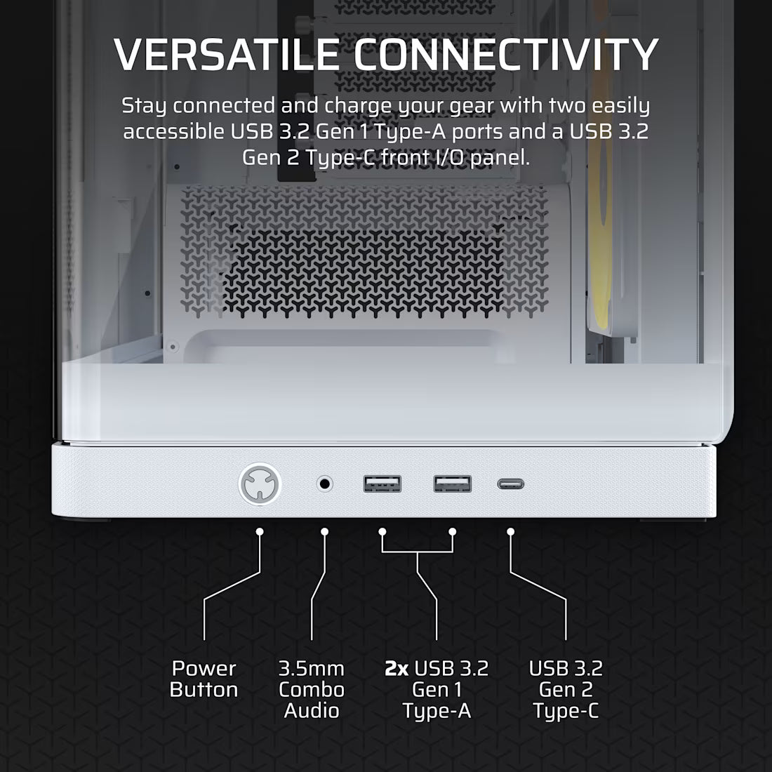 FRAME 4500X LX-R RGB iCUE LINK Panoramic Glass Mid-Tower PC Case - White
