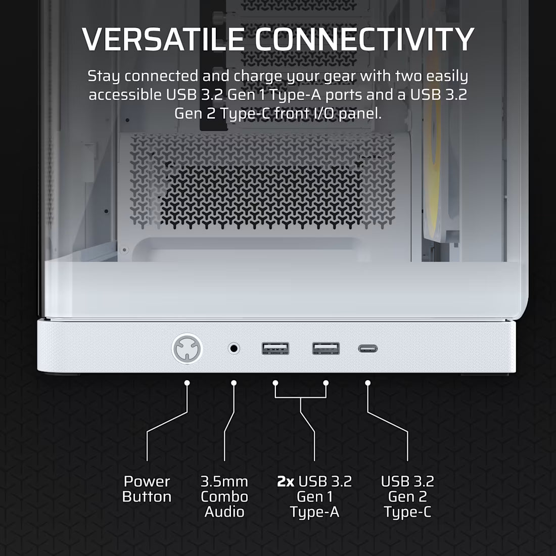 FRAME 4500X RS-R ARGB Panoramic Glass Mid-Tower PC Case - White