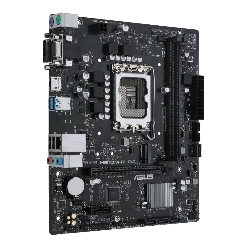 ASUS PRIME H610M-R D4, Intel, LGA 1700, Intel® Celeron®, Intel® Core™ i3, Intel® Core™ i5, Intel® Core™ i7, Intel® Core™ i9, Intel Pentium G, LGA 1700, DDR4-SDRAM, 64 GB