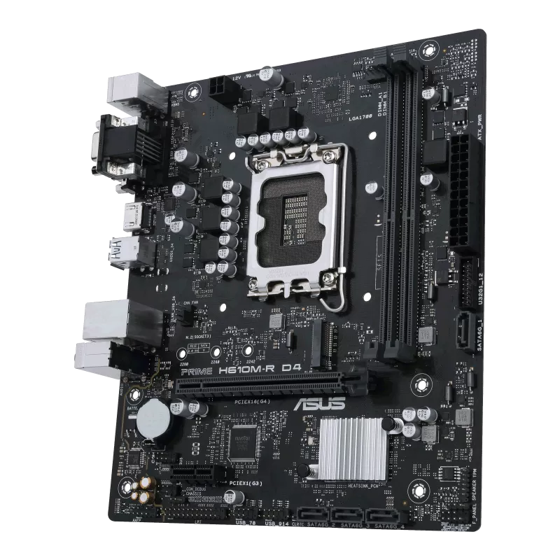 ASUS PRIME H610M-R D4, Intel, LGA 1700, Intel® Celeron®, Intel® Core™ i3, Intel® Core™ i5, Intel® Core™ i7, Intel® Core™ i9, Intel Pentium G, LGA 1700, DDR4-SDRAM, 64 GB