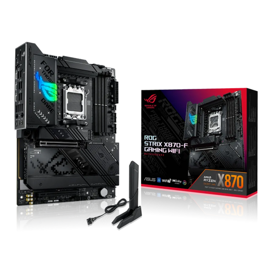 ASUS ROG STRIX X870-F GAMING WIFI, AMD, Socket AM5, AMD Ryzen 7 7th Gen, AMD Ryzen 7 8th Gen, AMD Ryzen 9 7th Gen, AMD Ryzen 9 8th Gen, AMD Ryzen 9..., DDR5-SDRAM, 192 GB, DIMM