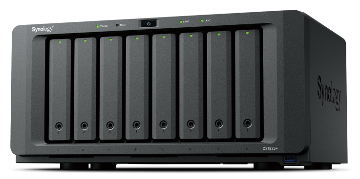 Synology DS1825+ 8 Bay (expandable to 18 bay) AMD Ryzen V1500B 4C 1 x 8 GB DDR4 ECC SODIMM
