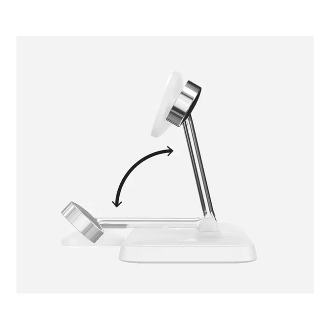 HyperJuice Next Qi2 4-in-1 - Magnetic Charging StandMagSafe compatible for Apple iPhone 16 Series and Apple Watch and Apple AirPods - Fast Charging with Power Supply - White (6941921149345)