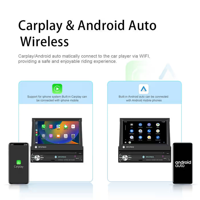 7-Inch Single DIN Android 10.0 Head Unit (2+32GB) with Wireless CarPlay