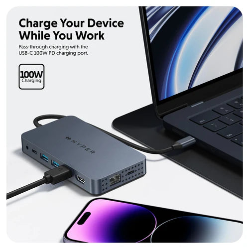 HyperDrive Dual 4K HDMI  10-in-1  USB-C Hub For M1,M2,and M3 MacBooks