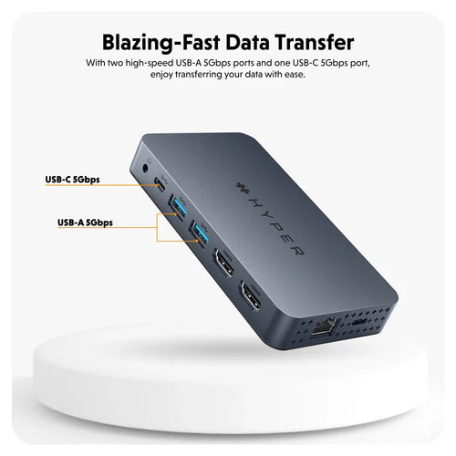 HyperDrive Dual 4K HDMI  10-in-1  USB-C Hub For M1,M2,and M3 MacBooks