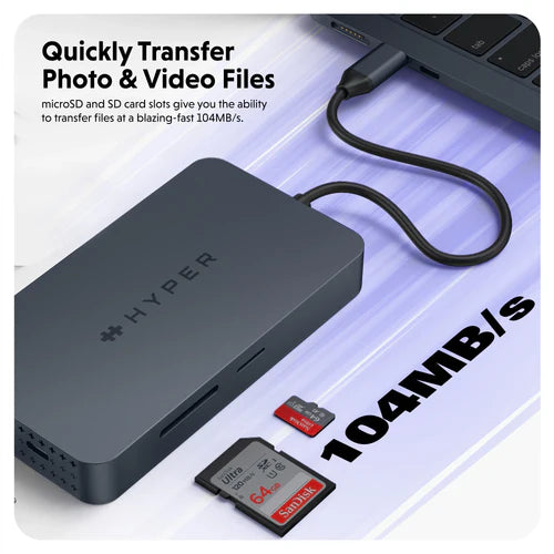 HyperDrive Dual 4K HDMI  10-in-1  USB-C Hub For M1,M2,and M3 MacBooks