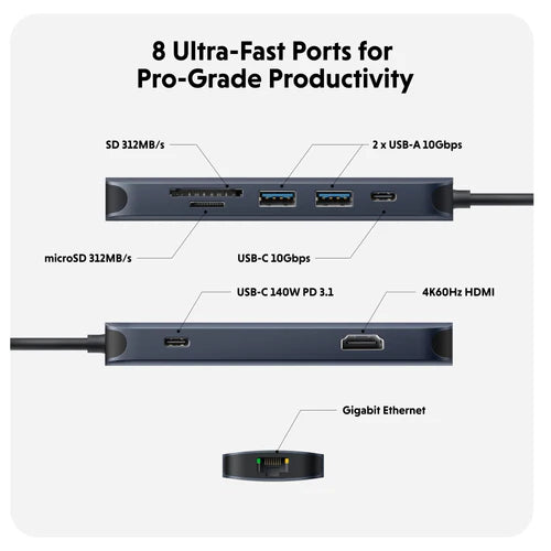 HyperDrive  Next  8  Port  USB-C  Hub