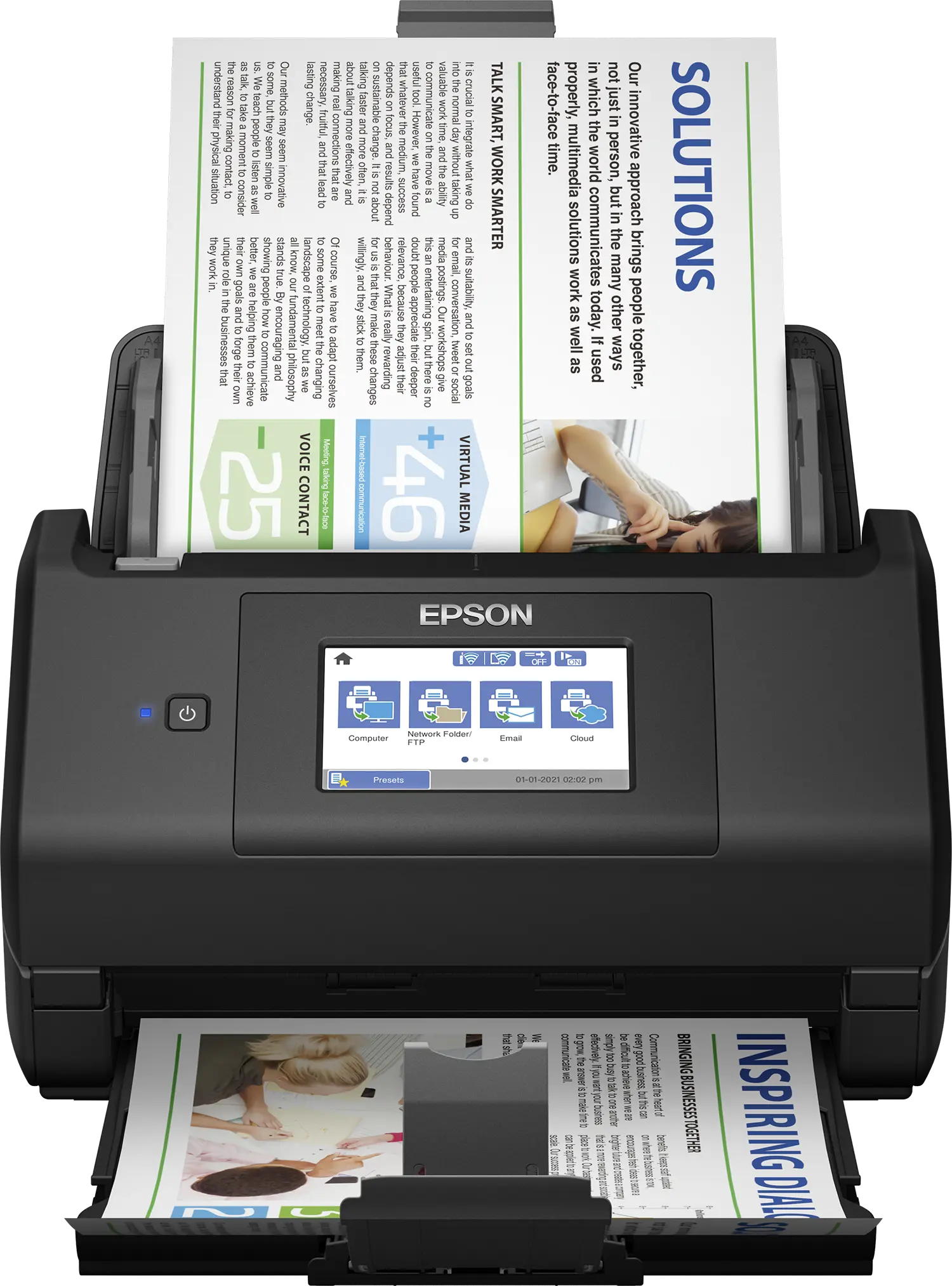 Epson WorkForce ES-580W Wireless A4 Auto-duplex scanner; Wireless scanning