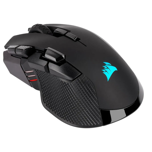 Corsair IronClaw RGB, Right-hand, Optical, RF Wireless + Bluetooth + USB Type-A, 18000 DPI, Black