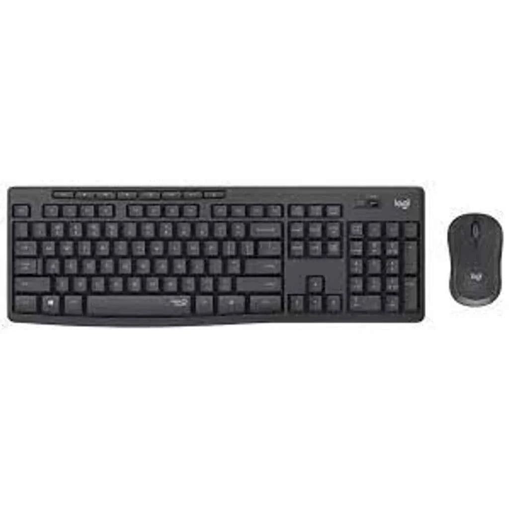 Logitech MK295 Silent Wireless Combo, Full-size (100%), USB, QWERTY, Graphite, Mouse included