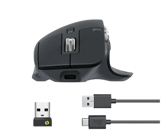 Logitech - MX Master 3S Performance - Wireless Rechargeable USB-C 500Mah Battery - Graphite