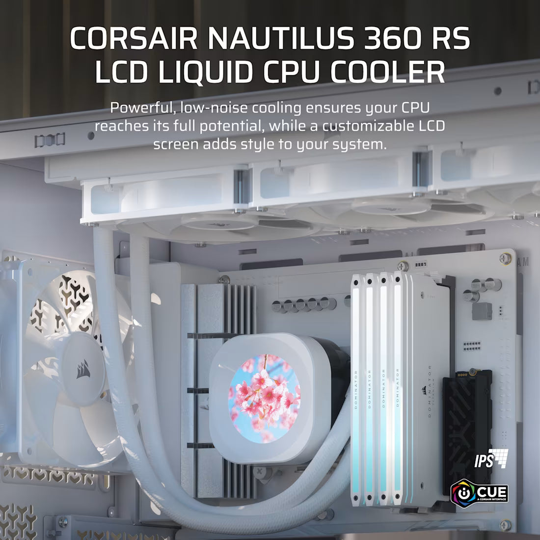 NAUTILUS 240 RS LCD Liquid CPU Cooler - White