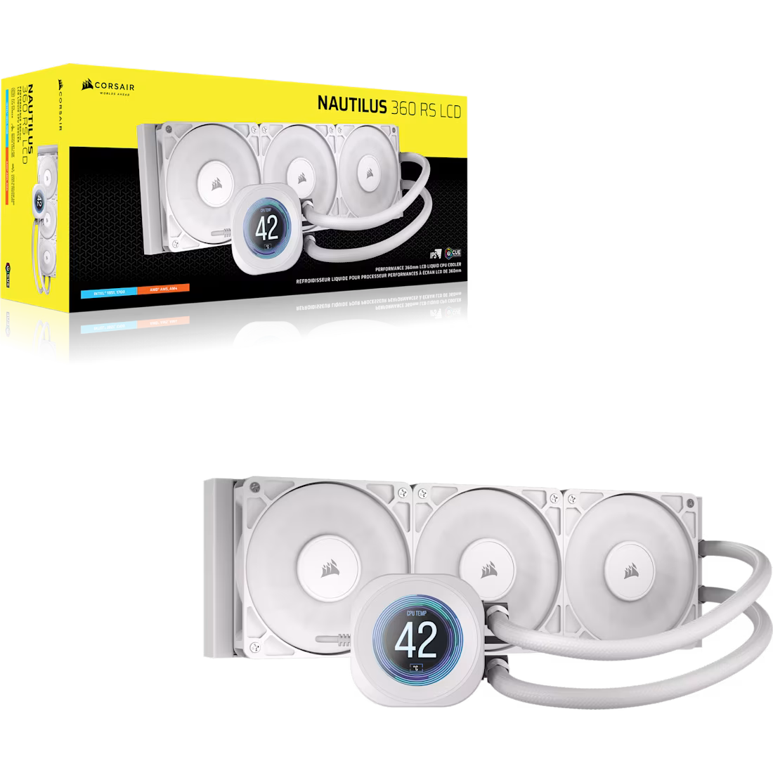 NAUTILUS 240 RS LCD Liquid CPU Cooler - White