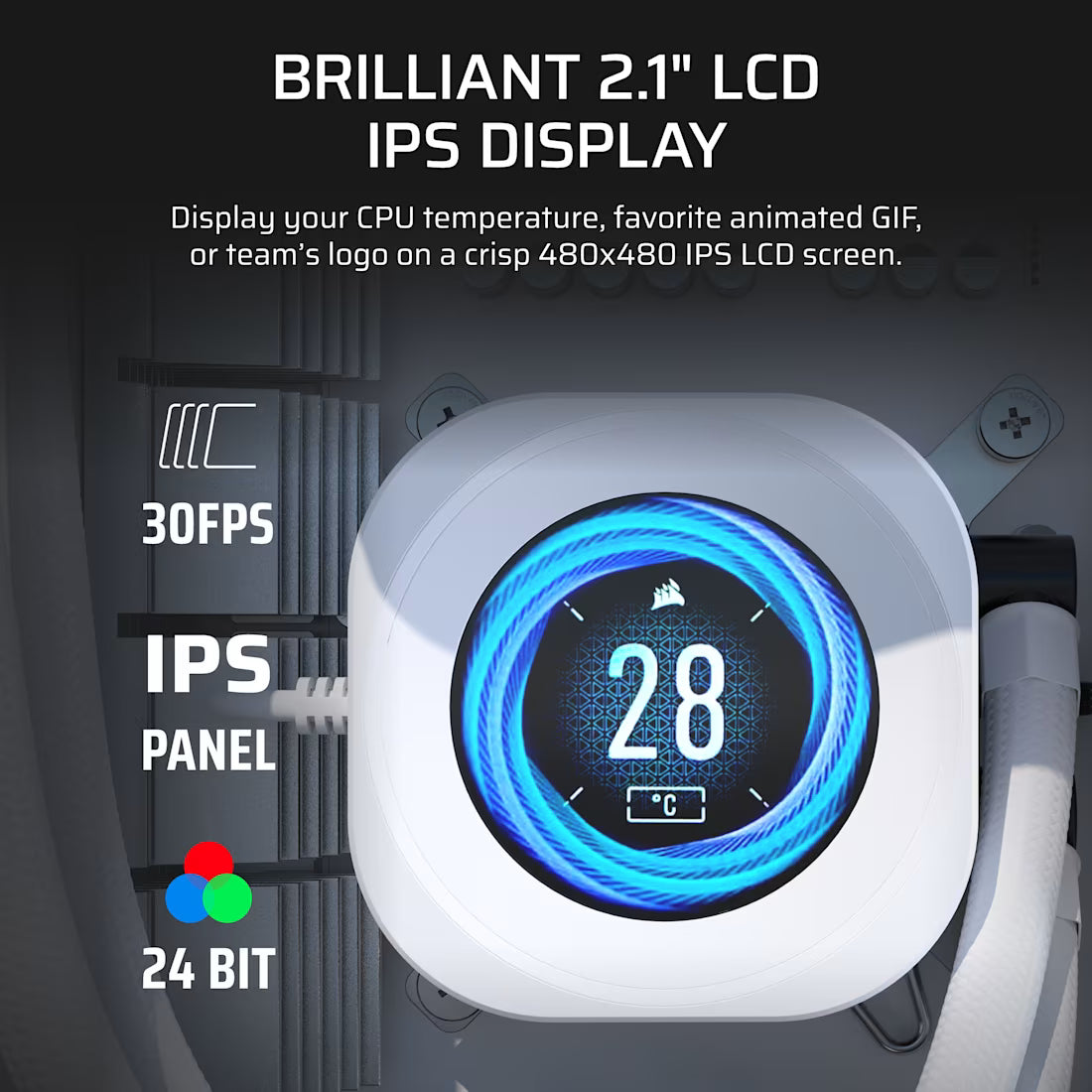 NAUTILUS 240 RS LCD Liquid CPU Cooler - White