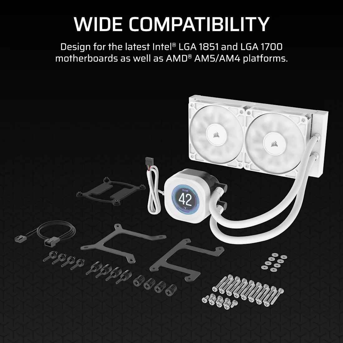 NAUTILUS 240 RS LCD Liquid CPU Cooler - White
