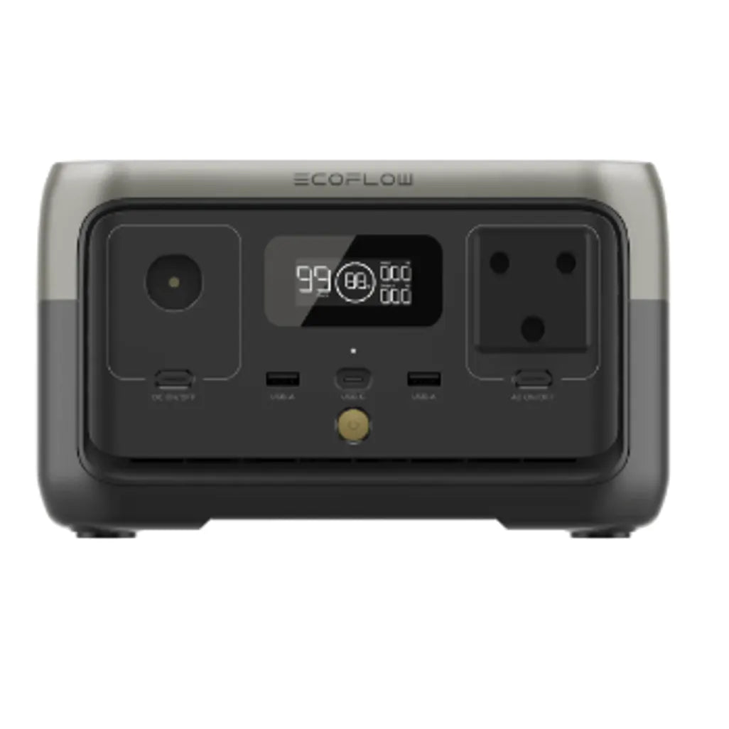 ECOFLOW RIVER 2 Portable Power Station - 256Wh LFP battery - 300W Output 110W Solar input - SA Socket - TecAfrica Solutions