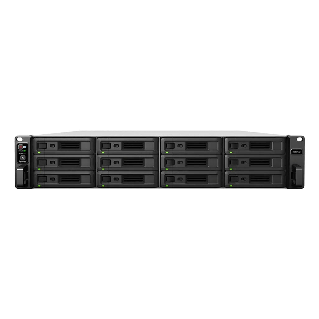 RackStation 12-bay (up to 36-bay); Xeon D-1541 Octa Core 2.1 GHz; 8GB DDR4 ECC UDIMM RAM (up to 64GB); 4xGbE; 2x10GbE; 2x USB3.0