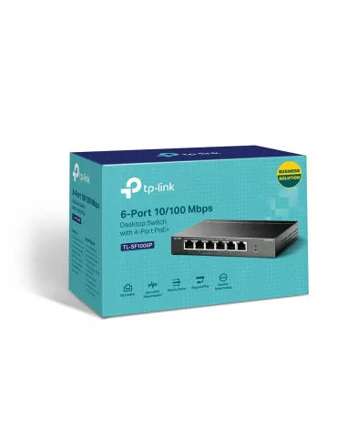 TP-Link 6-Port 10/100 Mbps PoE+ Desktop Switch