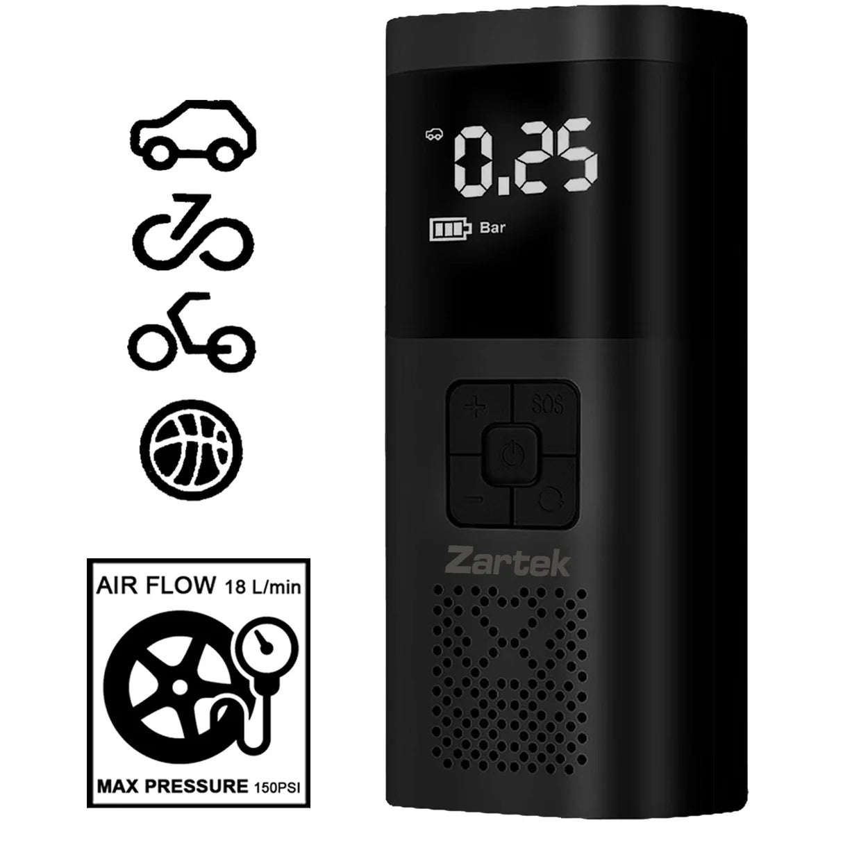 ZA-316 PORTABLE RECHARGEABLE AIR PUMP - TecAfrica Solutions
