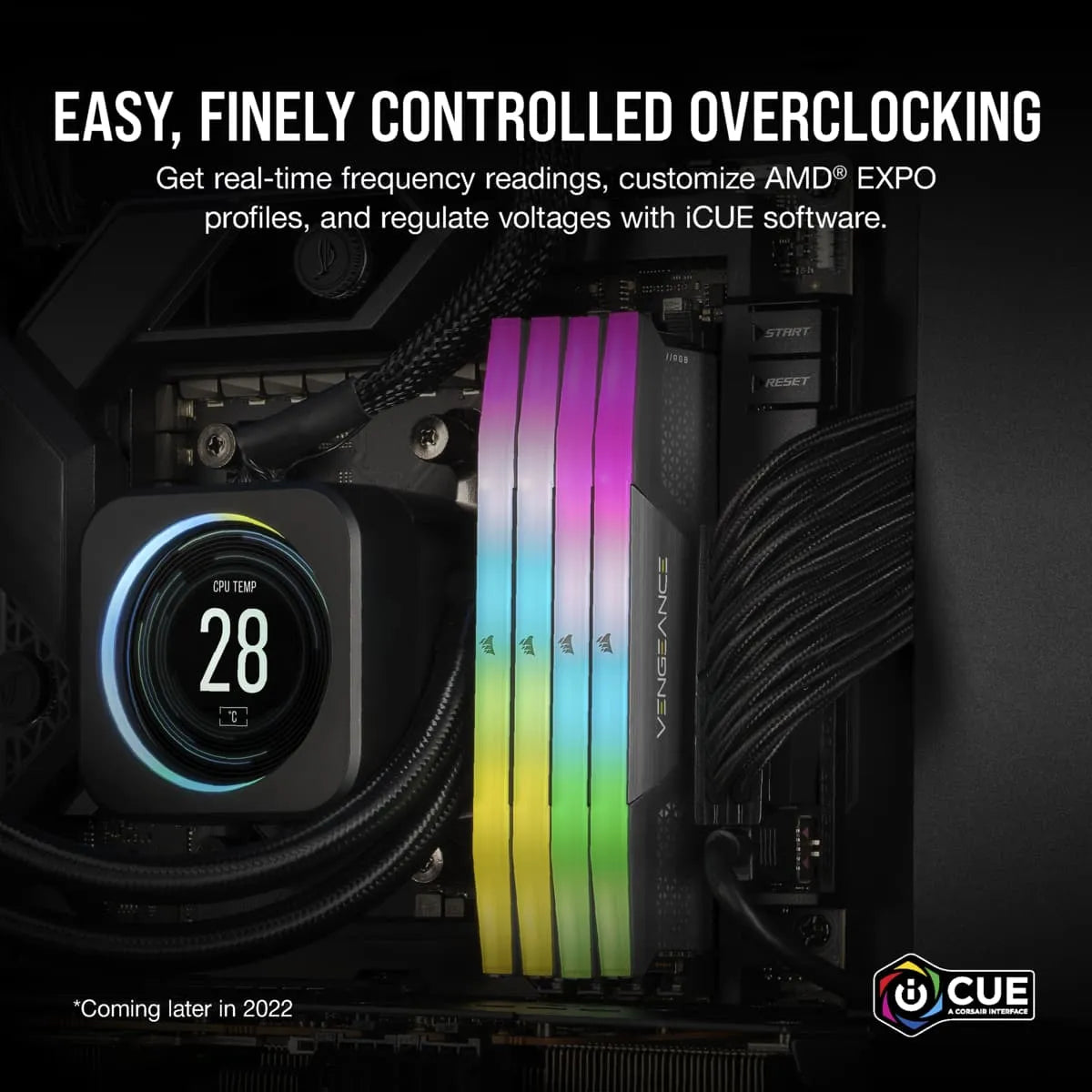 Corsair VENGEANCEÂ® RGB AMD EXPO64GB (2 x 32GB) DDR5 DRAM 5200MHz C40 Memory Kit; 40-40-40-77; 1.25V; Cool Grey.