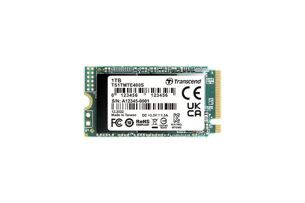 Transcend 1TB MTE400S PCI-E GEN 3x4 M.2 2242 SSD 3D TLC - 2000 MB/s Read 1700 MB/s Write - 400 TBW