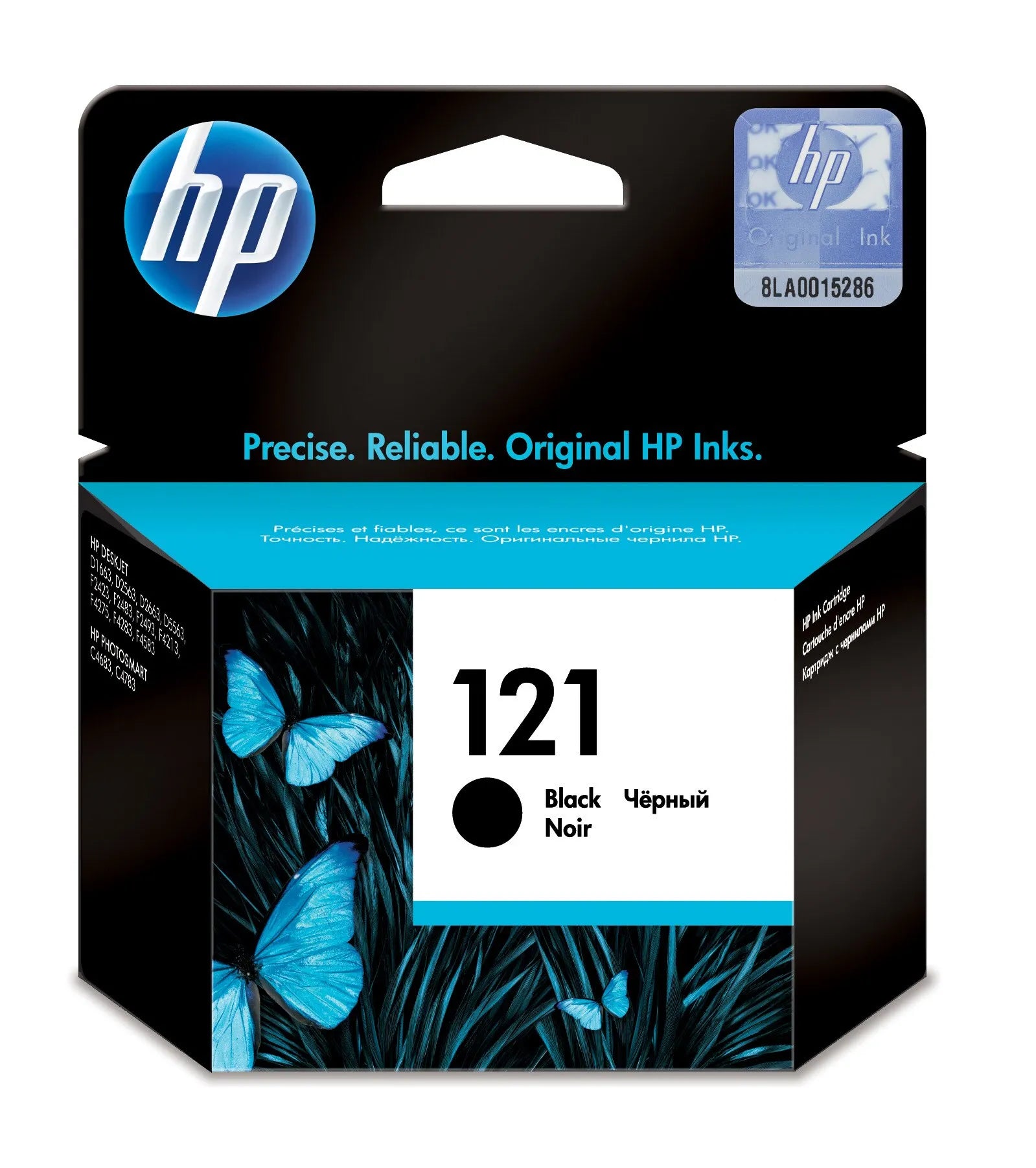 HP 121 Black Original Ink Cartridge;~200 pages.