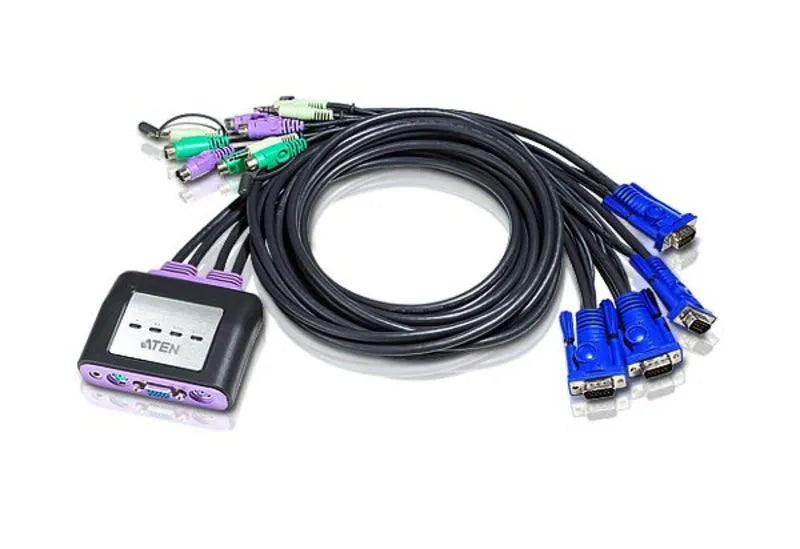 ATEN 4-Port PS2 VGA Cable-Built-in KVM with Audio support - TecAfrica Solutions