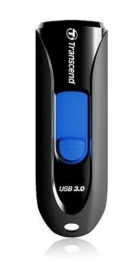TRANSCEND 32GB JF790 USB3.1 GEN 1 CAPLESS FLASH DRIVE - BLACK AND BLUE