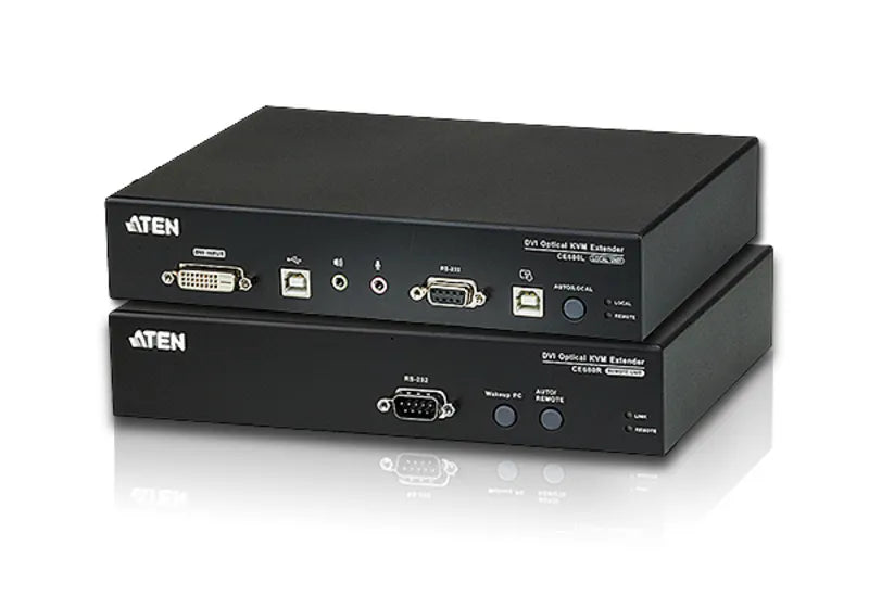 ATEN USB DVI Single Link Optical Console Extender w/ audio up to 1950 ft. (600m)/W/(US/EU/OUT) ADP. ATEN