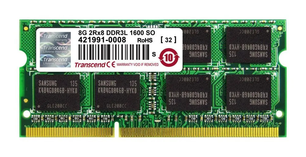 TRANSCEND 8GB DDR3L-1600 LOW VOLTAGE SO-DIMM FOR APPLE MAC