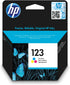 HP 123 Tri-color Original Ink Cartridge;~100 pages. (DeskJet 2130 and 2131). .