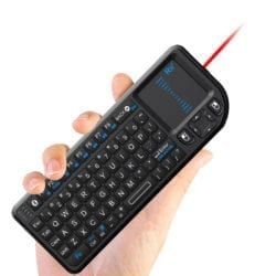 RII WIRELESS QWERTY BACKLIT TOUCHPAD LASER BLUETOOTH POINTER KEYBOARD – BLACK
