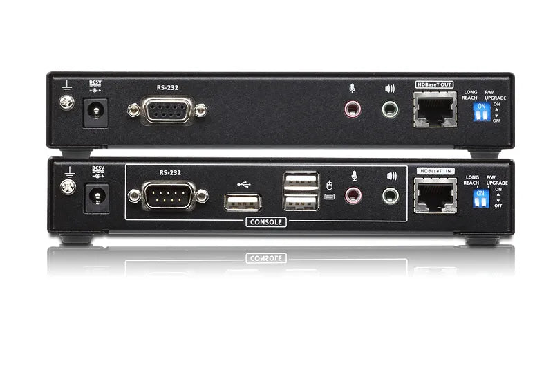 ATEN USB DVI Dual View KVM Extender HDBaseT™ 2.0 USB 2.0 and RS-232 up to 100 meters using Cat6/6a cable / 1920x1200