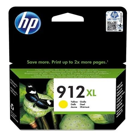 HP 912XL High Yield Yellow Original Ink Cartridge;~825 pages