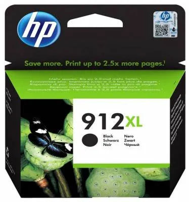 HP 912XL High Yield Black Original Ink Cartridge;~825 pages