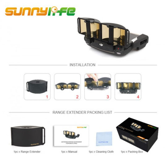 Sunnylife Foldable Antenna Range Extender for DJI Spark Mavic Pro Mavic 2 Mavic Air Remote Control