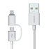 Romoss 2in1 USB-A to Lightning|Micro USB 1m Cable White