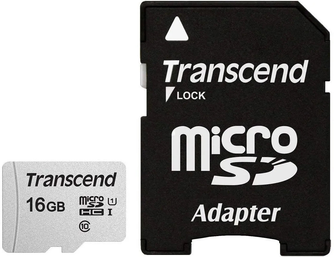 TRANSCEND 300S 16GB MICRO SD UHS-I U1 CLASS 10 READ 95 MB/S WRITE 45MB/S WITH SD ADAPTOR -TLC