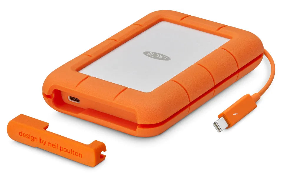 Seagate LaCie RUGGED Thunderbolt™ USB-C; 2TB; Shock; dust and water resistant; AES-256 bit; USB 2.0; USB 3.1; Orange