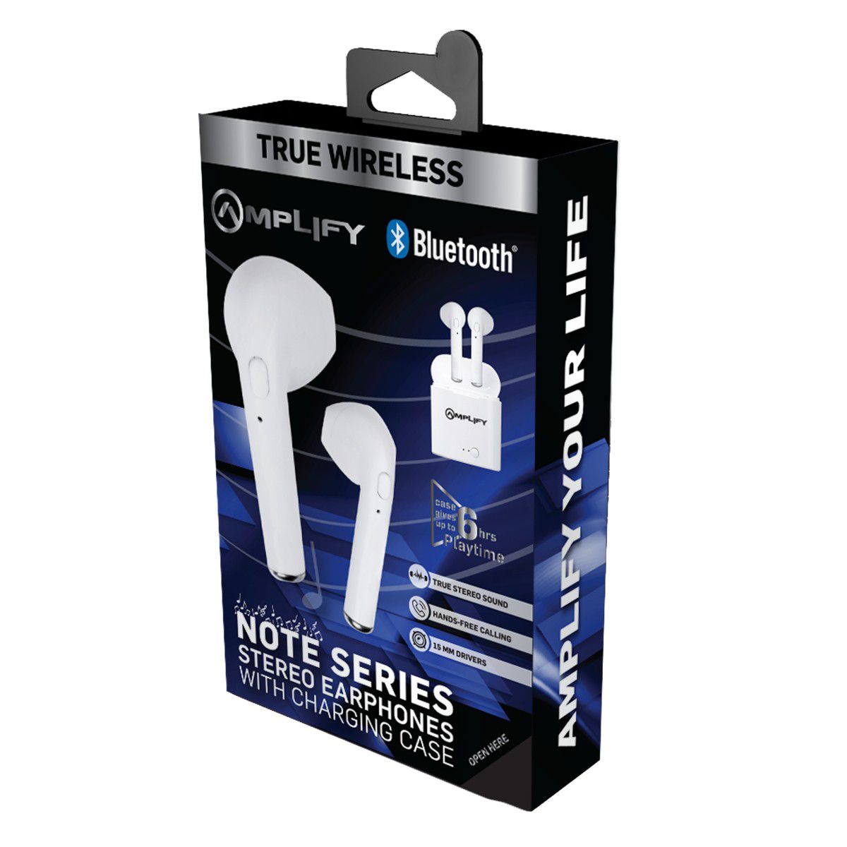 Amplify Note Series TWS Bluetooth Earphones - White