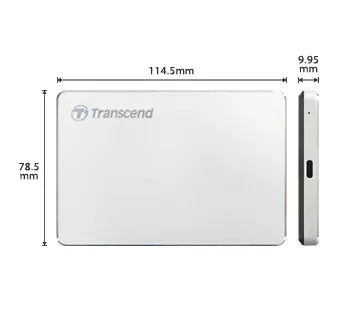 TRANSCEND STOREJET 2.5'' 2TB 25C3 USB 3.1 TYPE C & A HDD - ALUMINUM - TecAfrica Solutions