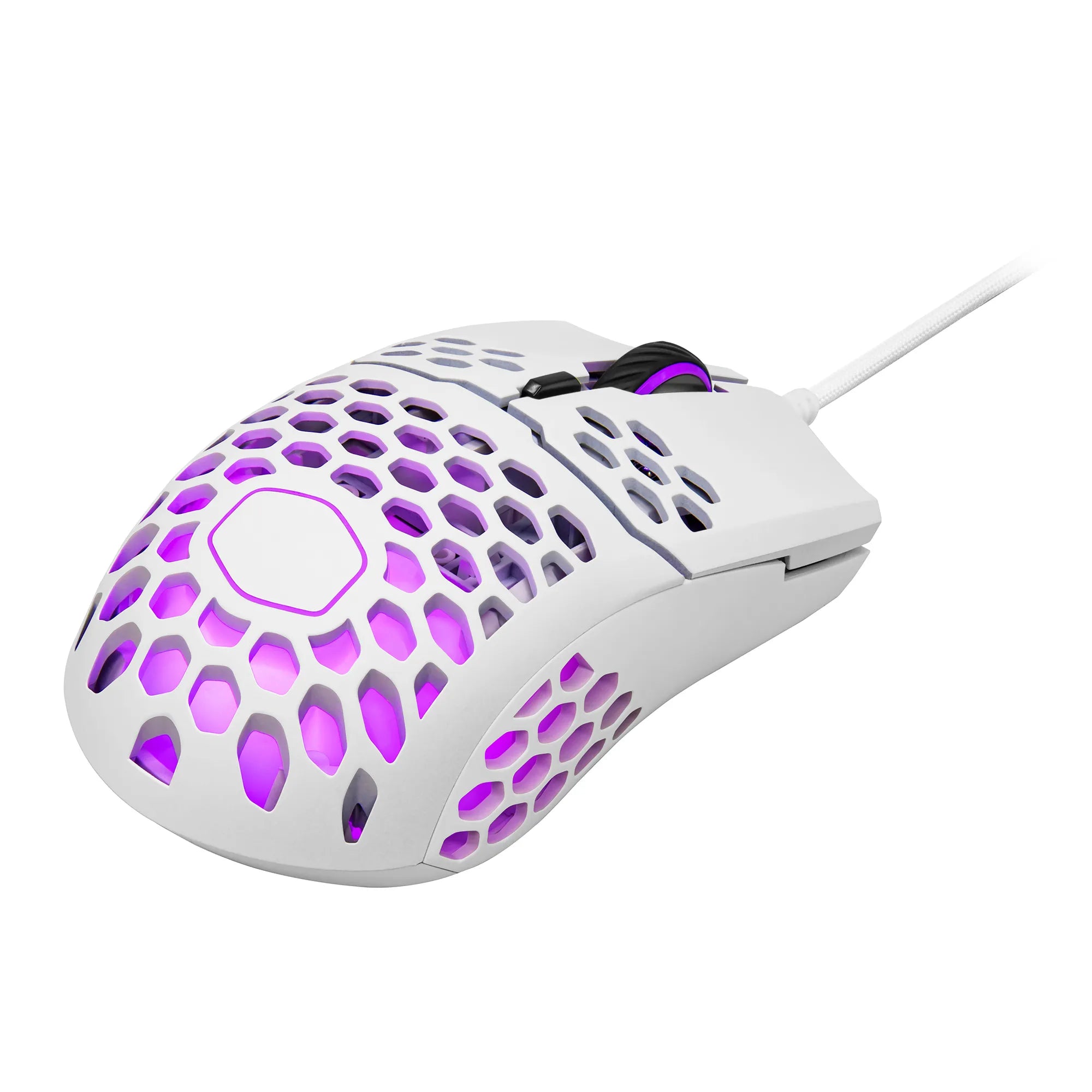 Cooler Master MM711 RGB Matte WhiteUltra Light 53g Gaming Mouse; UltraWeave Paracord Cable; Pixart PMW3389 Sensor; PTFE Skates