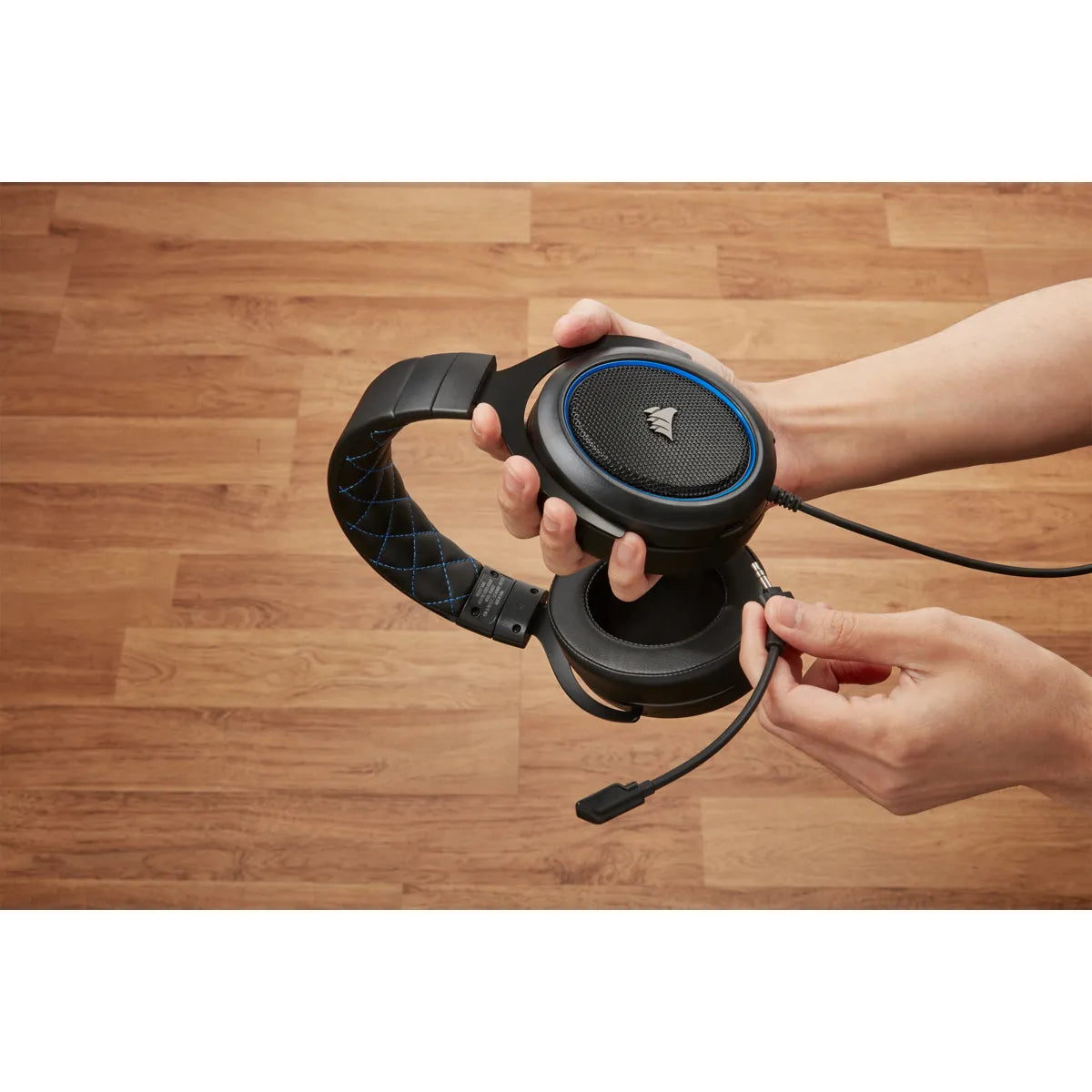 Corsair HS50 PRO Stereo Gaming Headset — Blue;  Console Ready; 3.5 mm Analog