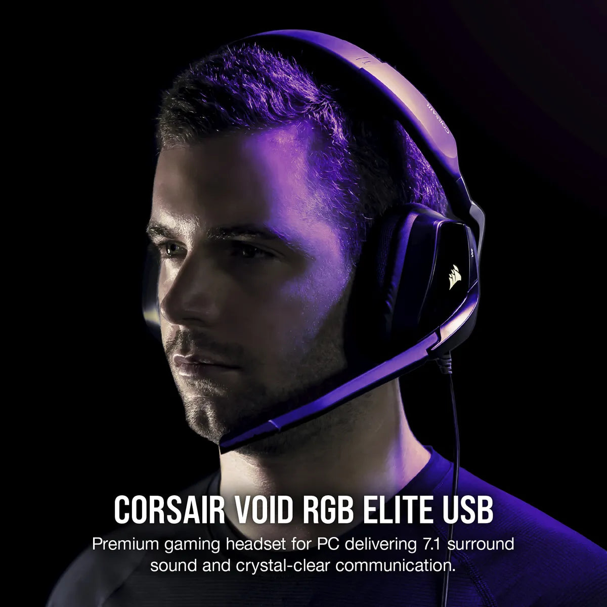 Corsair VOID Elite RGB USB Premium Gaming Headset with Dolby® Headphone 7.1 — Carbon ; Console Ready; USB