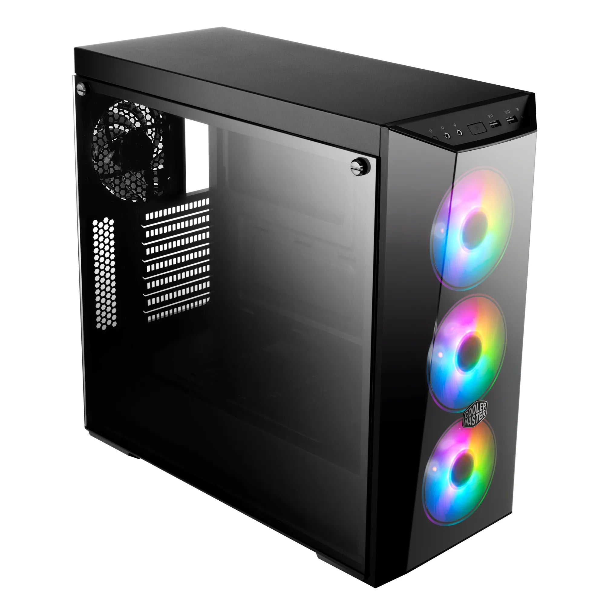 Cooler Master Masterbox Lite 5 ATX; Black; Windowed; Angular Front Ventilation; 3 x ARGB Fans