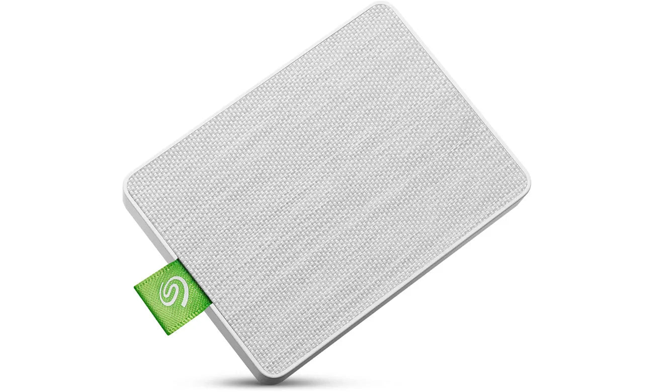 Seagate 1TB Ultra Touch SSD - White; 2.5''; USB-A to USB-C adapter; USB 3.0; Easily manage phone content using the included Andr