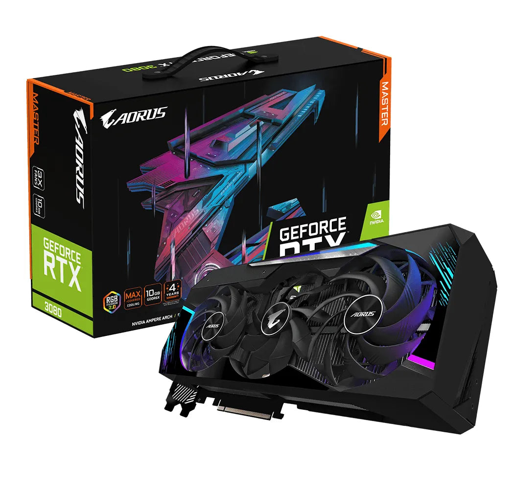 GIGABYTE nVidia RTX 3080 AORUS MASTER - 10GB GDDR6X 3xDP/ 2x HDMI.  V3.0