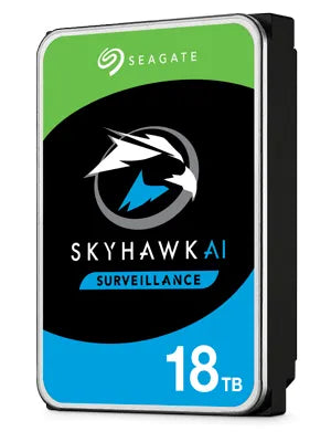 Seagate Skyhawk AI 18TB 3.5'' HDD Surveillance Drives; SATA 6GB/s Interface; 256MB Cache; RPM: 7200; 512e
