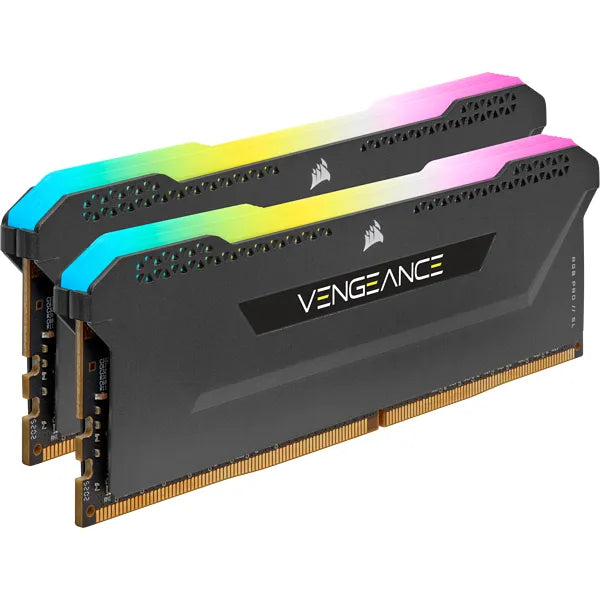 Corsair VENGEANCE® RGB PRO SL 32GB (2 x 16GB) DDR4 DRAM 3200MHz C16 Memory Kit; 18-22-22-42; 1.35; Black